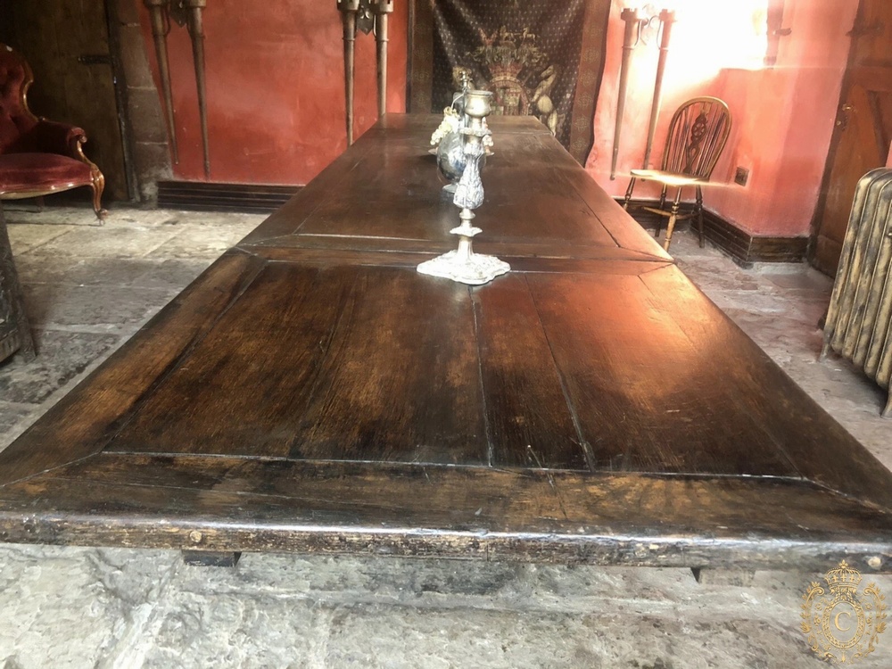 SOLD  !!!    Original Rare English Refectory Antique Kitchen Dining Table C 1680 Over 12 ft!