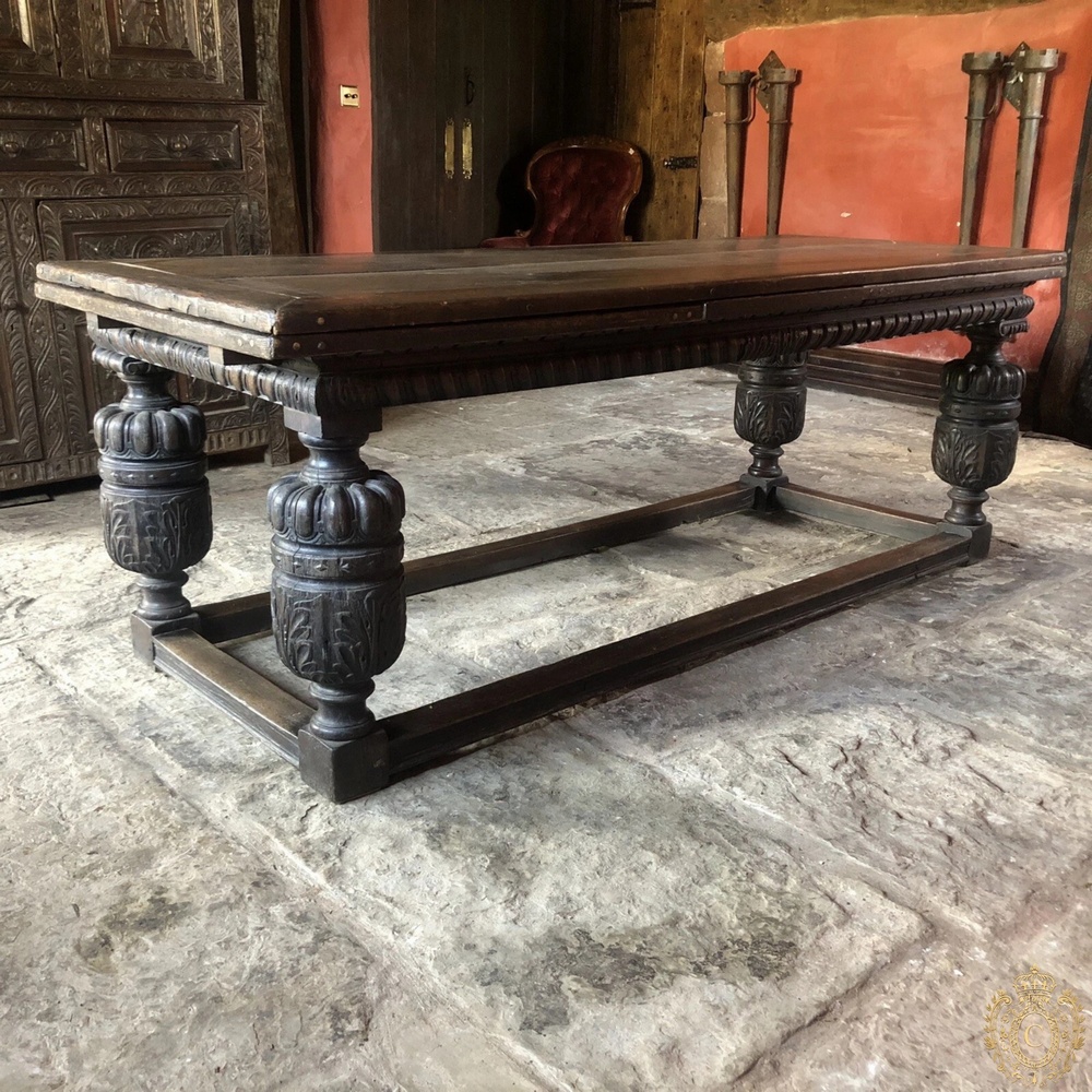 SOLD  !!!    Original Rare English Refectory Antique Kitchen Dining Table C 1680 Over 12 ft!