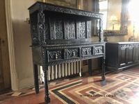 SOLD Antique Original Rare French Jacobean Carved Dresser High Back Console Table - Owned the late VICTOR BROX - Circa 1700's