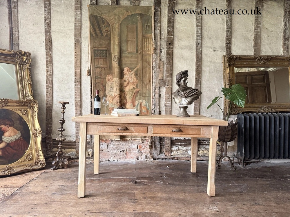 Reclaimed Vintage Rustic Oak Plank Farmhouse Vernacular Desk Kitchen Table