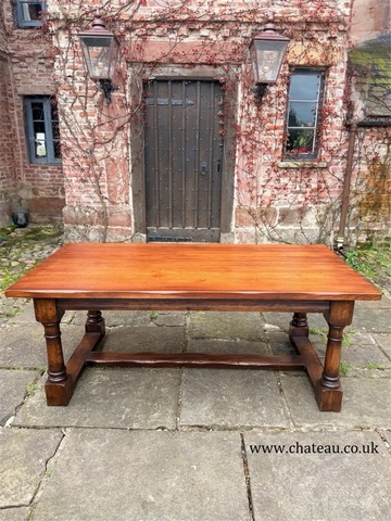 Fine Quality 17th C Oak Refectory Trestle Rustic Farmhouse Dining Kitchen Table