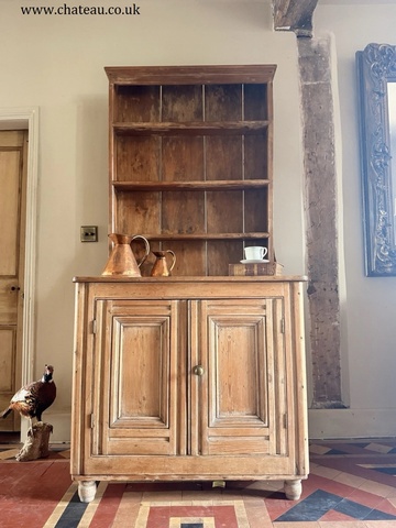 Antique Victorian Rustic Farmhouse English Pine Country Cottage Dresser Cupboard