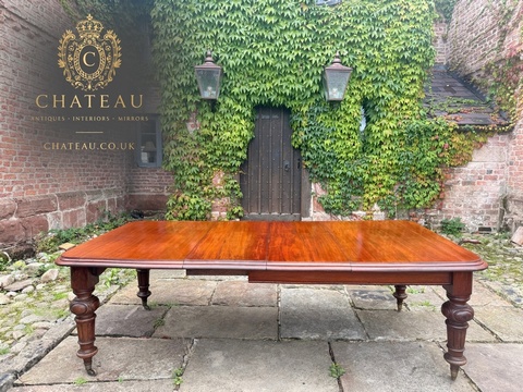 Antique Victorian Mahogany Wind-Out Extending Dining Table, Circa 1870
