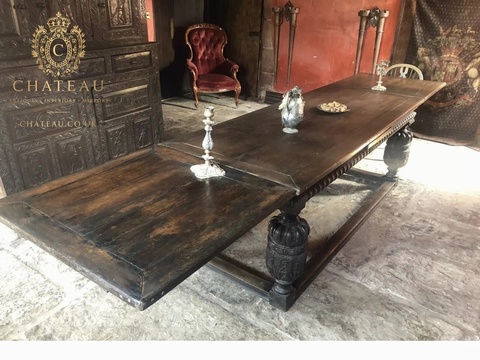 SOLD  !!!    Original Rare English Refectory Antique Kitchen Dining Table C 1680 Over 12 ft!